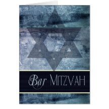 Blaue Bar Mitzvah Einladung Grußkarte