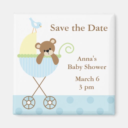Blaue Bärn-Baby-Dusche Save the Date Magnete
