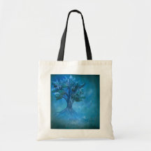 blaue Baum-Tasche