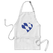blaue bayerische Herzikone Schürzen