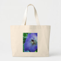 Blaue Bell-Blume mit Biene Taschen