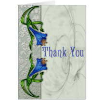 Blaue Blumen danken Ihnen Grußkarte