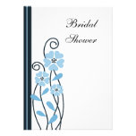 Blaue Blumen: : Elegantes Wedding Brautparty Einladungskarten