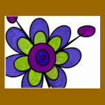 Blaue Blumen-Postkarte postkarten