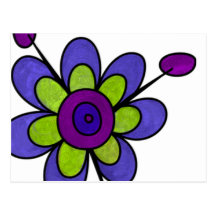 Blaue Blumen-Postkarte
