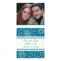 Blaue BlumenSave the Date Wedding Foto-Karten Fotokarten