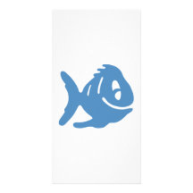 Blaue Cartoon-Fische Fotokarten