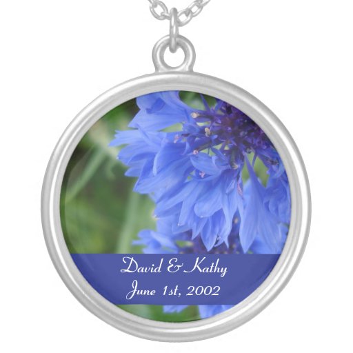 Blaue Cornflower-Blumen-Halskette