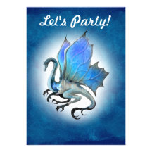 Blaue Drache-Einladung