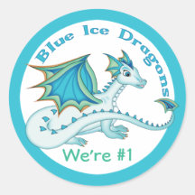 Blaue Eis-Drache-Aufkleber