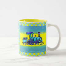 blaue Eisenbahn Kaffeetasse