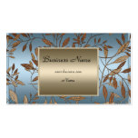 Blaue elegante Bronzemit BlumenVisitenkarte Browns