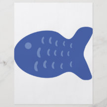 blaue Fischikone Flyerbedruckung