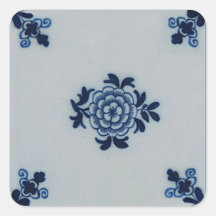 Blaue Fliese klassischer Antiquarian-Delfts - Blum Sticker