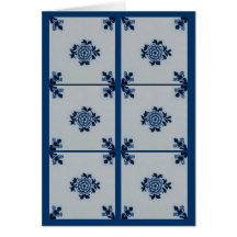 Blaue Fliese klassischer Antiquarian-Delfts - Blum Grußkarte
