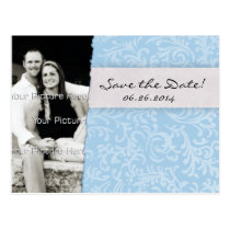 Blaue Foto-Karte Save the Date postkarten