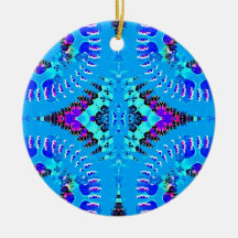 Blaue Fraktal-Verzierung Ornament