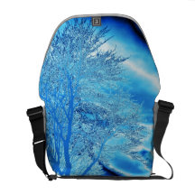Blaue gefrorene Baum-Bote-Tasche Kurier Taschen