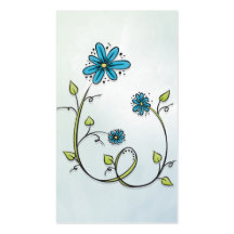 Blaue Gekritzel-Blume Visitenkarte