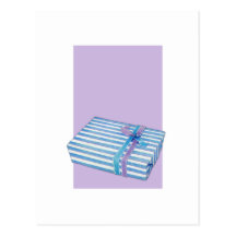Blaue gestreifte Geschenkweißflieder Postkarten