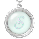 Blaue Glasmonogramm-Halskette - Buchstabe S