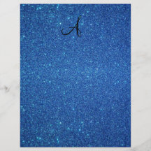 Blaue Glittermonogrammgeschenke Individuelle Flyer