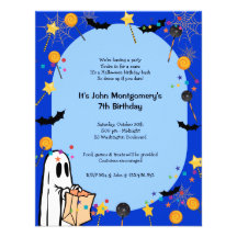 Blaue Halloween-Geburtstags-Kostüm-Party Einladung