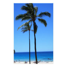 Blaue hawaiische Himmel und Palme Druckpapier