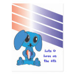 Blaue Hundeherzen 4. von Juli-Postkarte