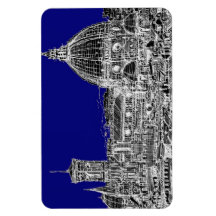 Blaue italienische Kathedrale Eckige Magnete