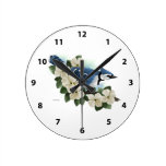 Blaue Jay-Wand-Uhren