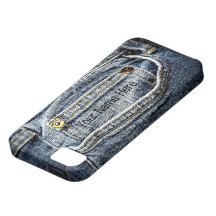 Blaue Jean-Denim-Tasche - addieren Sie Ihren Namen Schutzhülle Fürs iPhone 5