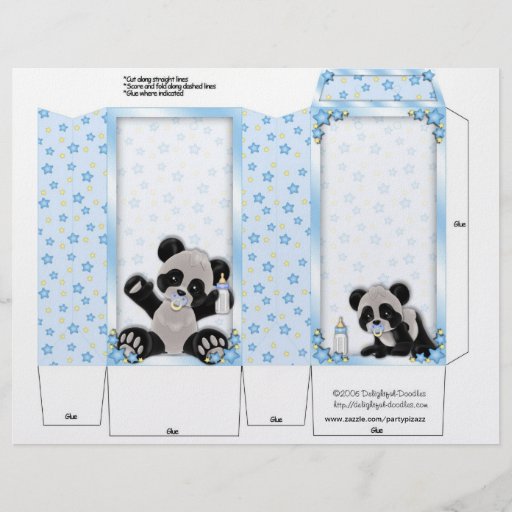 Blaue Klemmkasten-Gastgeschenke-Pandabär Baby-Dusc Individuelle Flyer