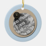 Blaue Knöpfe u. Klammer-Verzierung Ornament