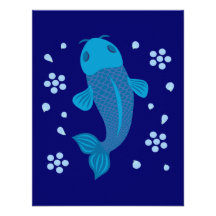 Blaue Koi Fische Individuelle Ankündigungen