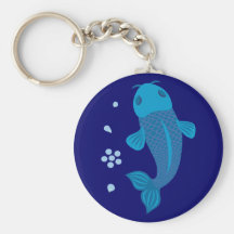 Blaue Koi Fische Schlüsselbänder