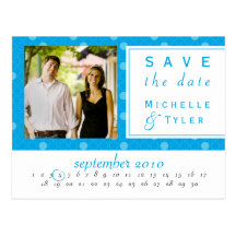 Blaue Kreis-Save the Date Karte Postkarten