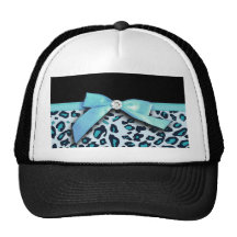 Blaue Leoparddruckband-Bogengraphik Retrocap