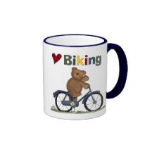 Blaue Liebe-radfahrende T-Shirts und Geschenke des Haferl