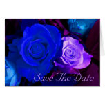 Blaue lila Rose Save the Date Karten