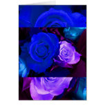 Blaue lila Rosen-Karte - kundengerecht