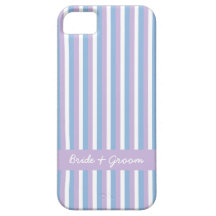 Blaue lila weiße Streifen-lila Hochzeit Hülle Fürs iPhone 5