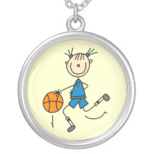 Blaue Mädchen-Basketball-Spieler-T-Shirts und Gesc Halsketten