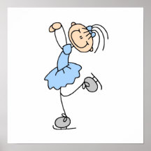 Blaue Mädchen-Zahl Skater-T-Shirts und Geschenke Posterdrucke