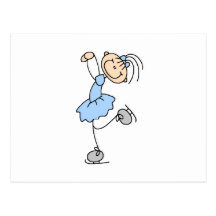 Blaue Mädchen-Zahl Skater-T-Shirts und Geschenke Postkarten