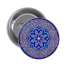 blaue Mandala Anstecknadel
