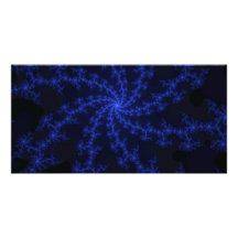 Blaue Mitternachtsgalaxie - Fraktalkunst Foto Karten Vorlage