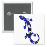 Blaue Mosaik-Schlangen-Haut-Eidechse Anstecknadelbuttons