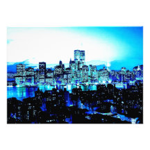 Blaue New- York Cityeinladung