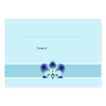 Blaue Orchideen-Platzkarten Visitenkarte